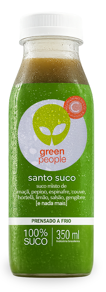 Santo Suco (Maçã, Pepino, Espinafre, Couve, Hortelã, Limão, Salsão e Gengibre